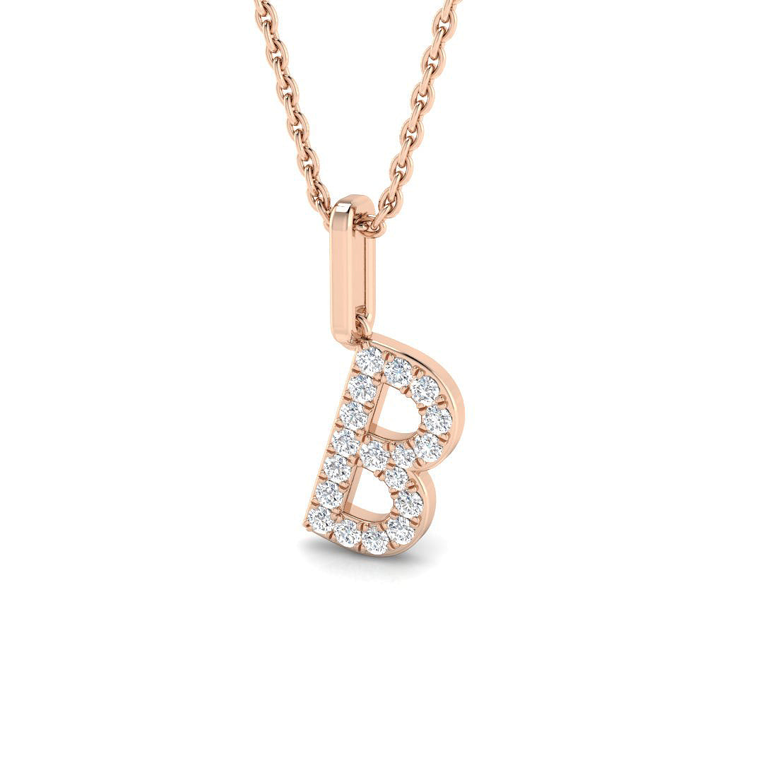 Diamond Initial Pendant Necklace – Letter B Jewelry