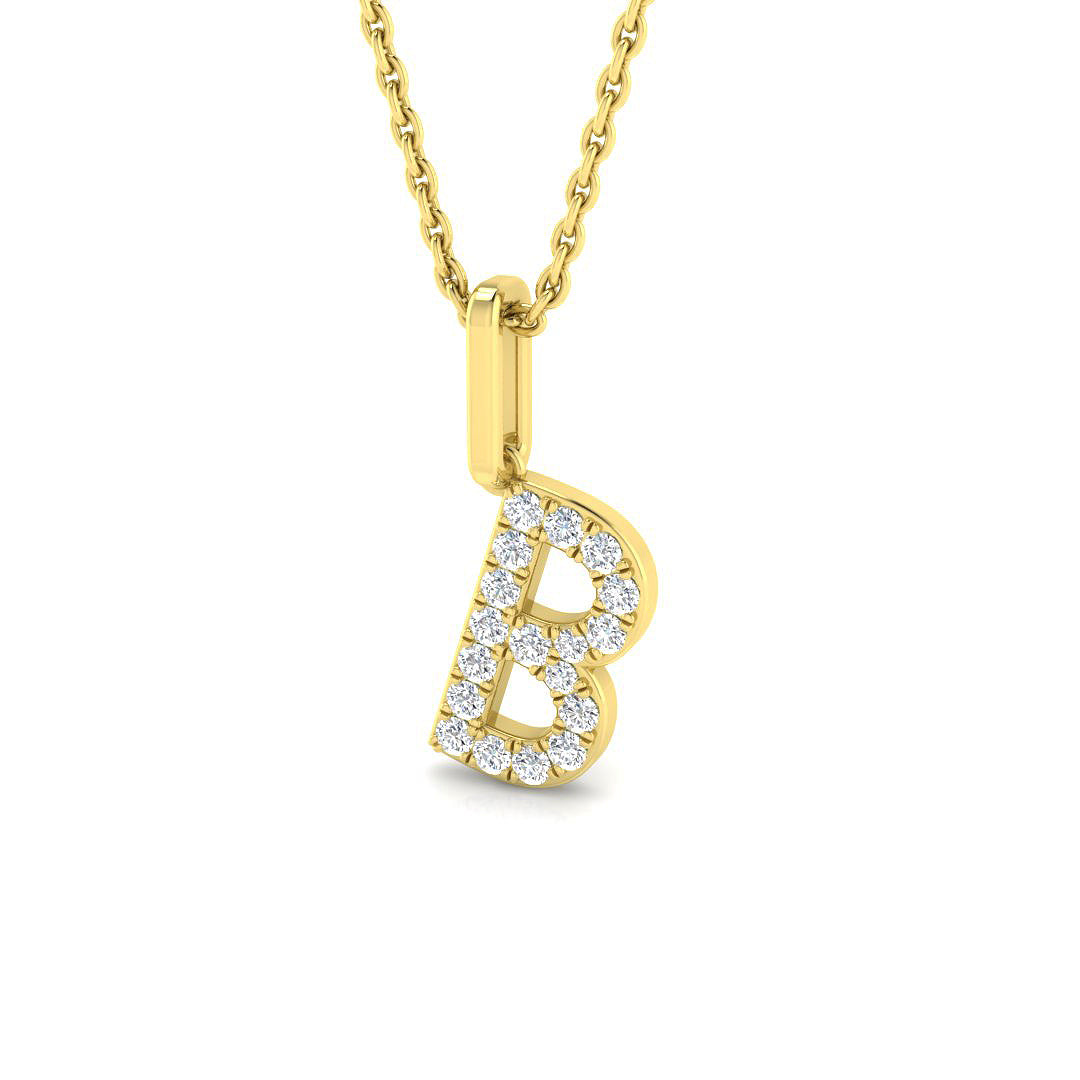Diamond Initial Pendant Necklace – Letter B Jewelry