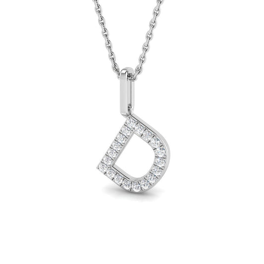 Letter "D" Diamond Initial Pendant Necklace