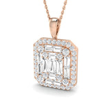 Linum Baguette Brilliant Pendant 1.75ct Gold (Without Chain )