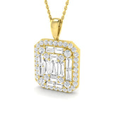 Linum Baguette Brilliant Pendant 1.75ct Gold (Without Chain )