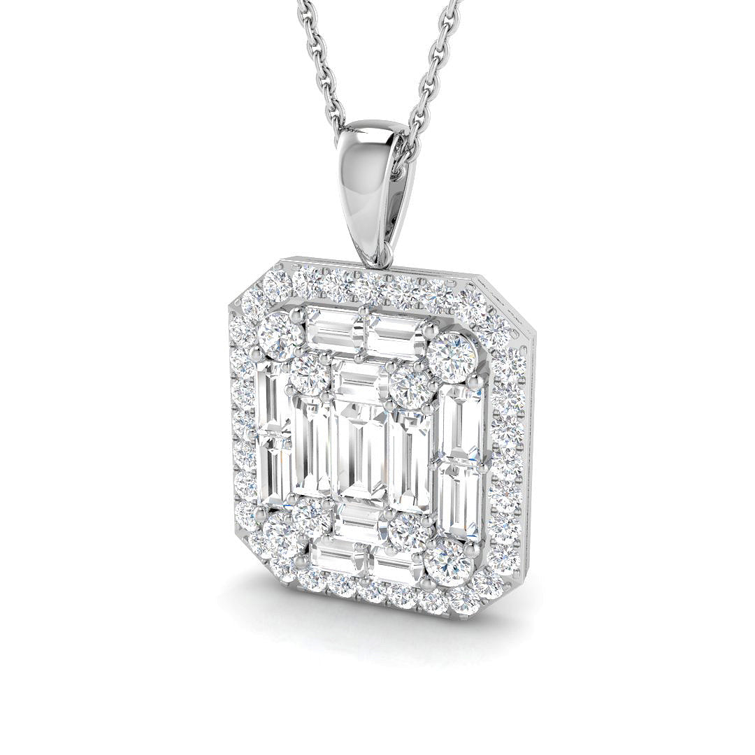 Linum Baguette Brilliant Pendant 1.75ct Gold (Without Chain )