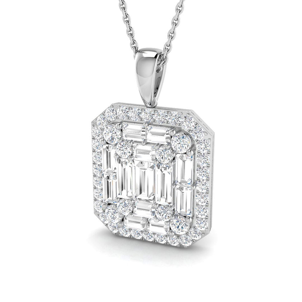 Linum Baguette Brilliant Pendant 1.75ct Gold (Without Chain )