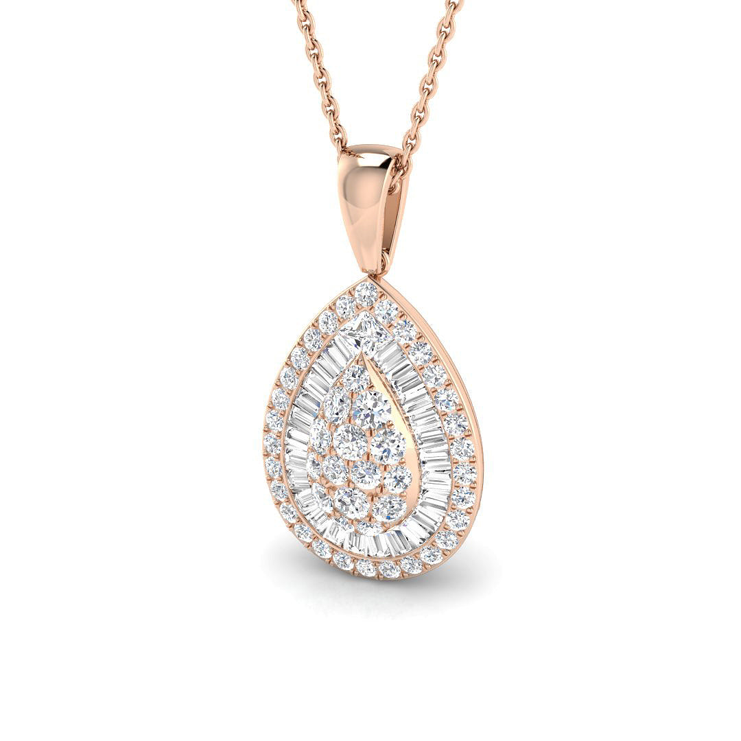 Arnica Baguette Brilliant Pendant 1ct to 3ct Gold (Without Chain )