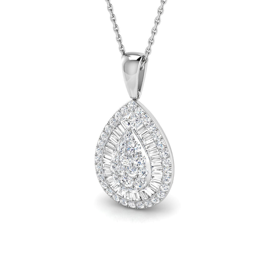 Arnica Baguette Brilliant Pendant 1ct to 3ct Gold (Without Chain )