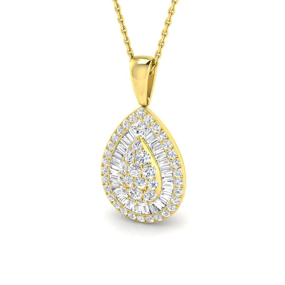 Arnica Baguette Brilliant Pendant 1ct to 3ct Gold (Without Chain )