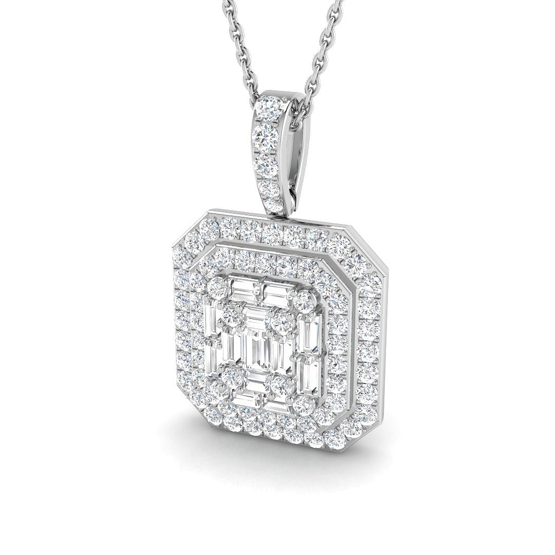 Sorrel Baguette Brilliant Pendant 1ct to 3ct Gold (Without Chain )
