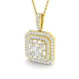 Sorrel Baguette Brilliant Pendant 1ct to 3ct Gold (Without Chain )