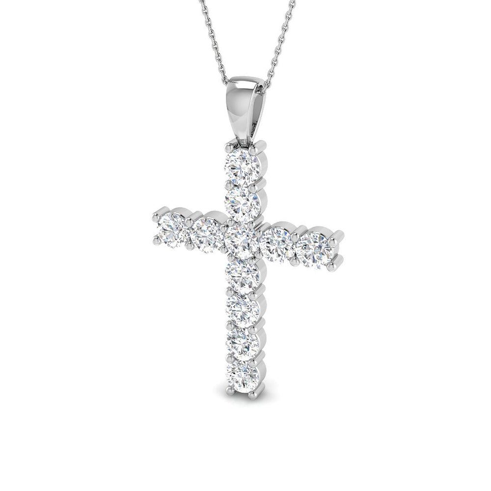 Imperialis 5.5Ct Diamond Cross Pendant In 9K, 18K (White, Yellow, Rose Gold) With Complimentary Silver