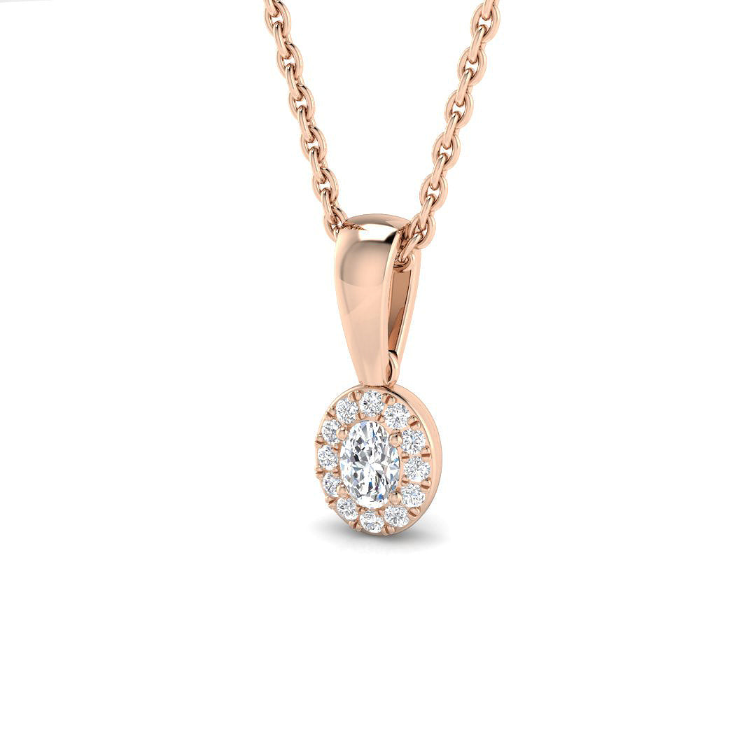 Dalea Halo Pendant 0.1ct to 0.5ct Gold  Diamond(Without Chain )
