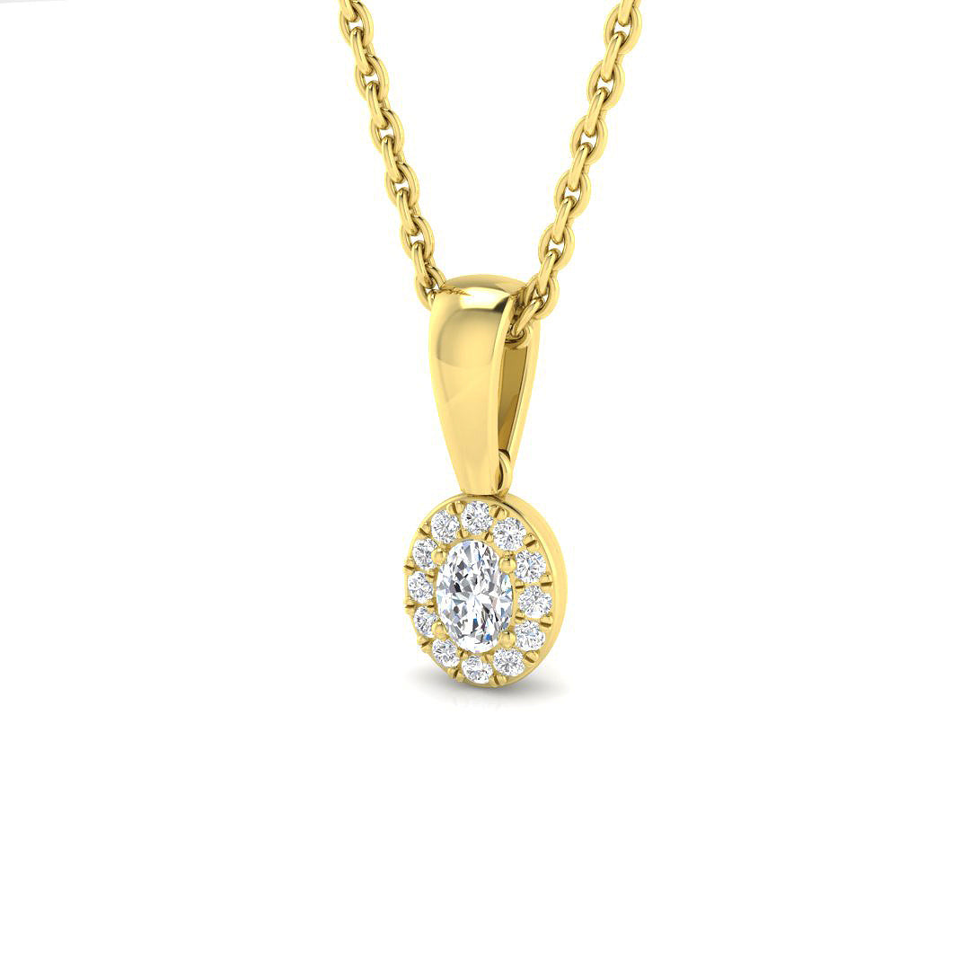 Dalea Halo Pendant 0.1ct to 0.5ct Gold  Diamond(Without Chain )