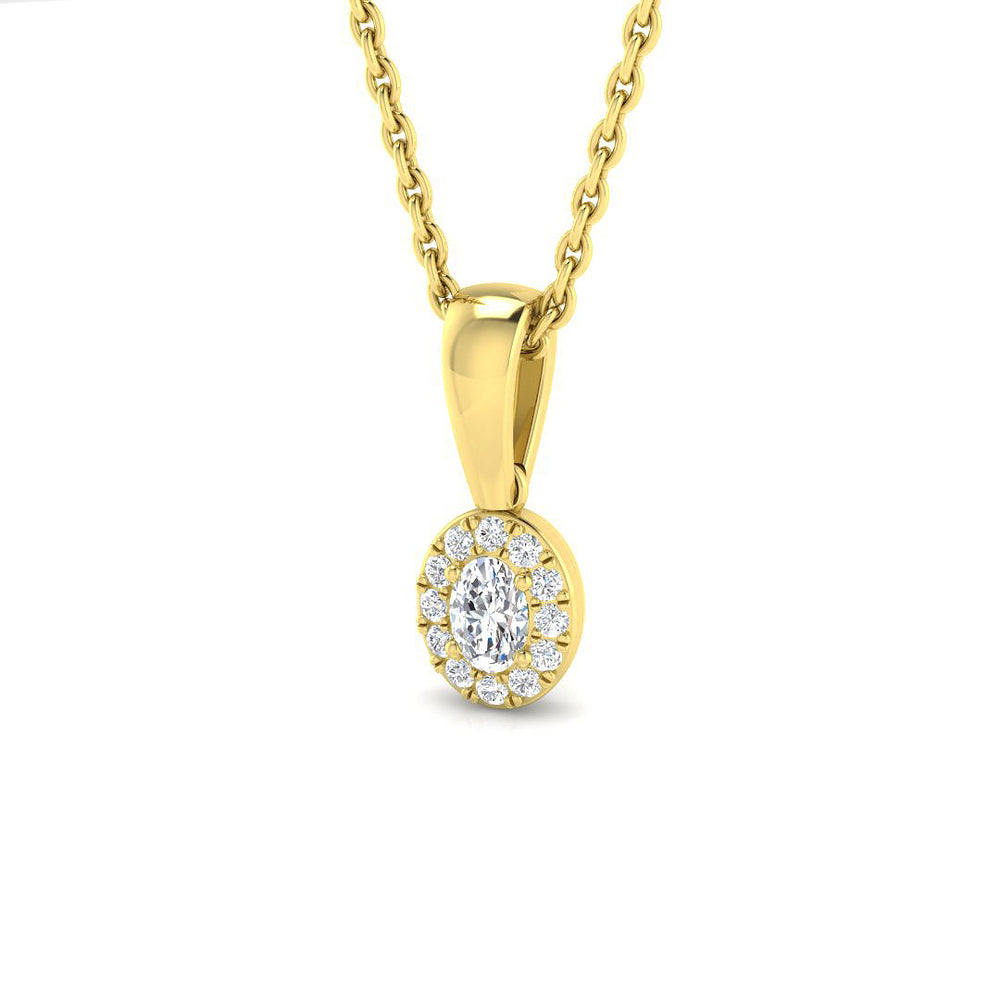 Dalea Halo Pendant 0.1ct to 0.5ct Gold  Diamond(Without Chain )