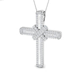 Divinia 8Ct Diamond Cross Pendant In 9K, 18K (White, Yellow, Rose Gold) With Complimentary Silver