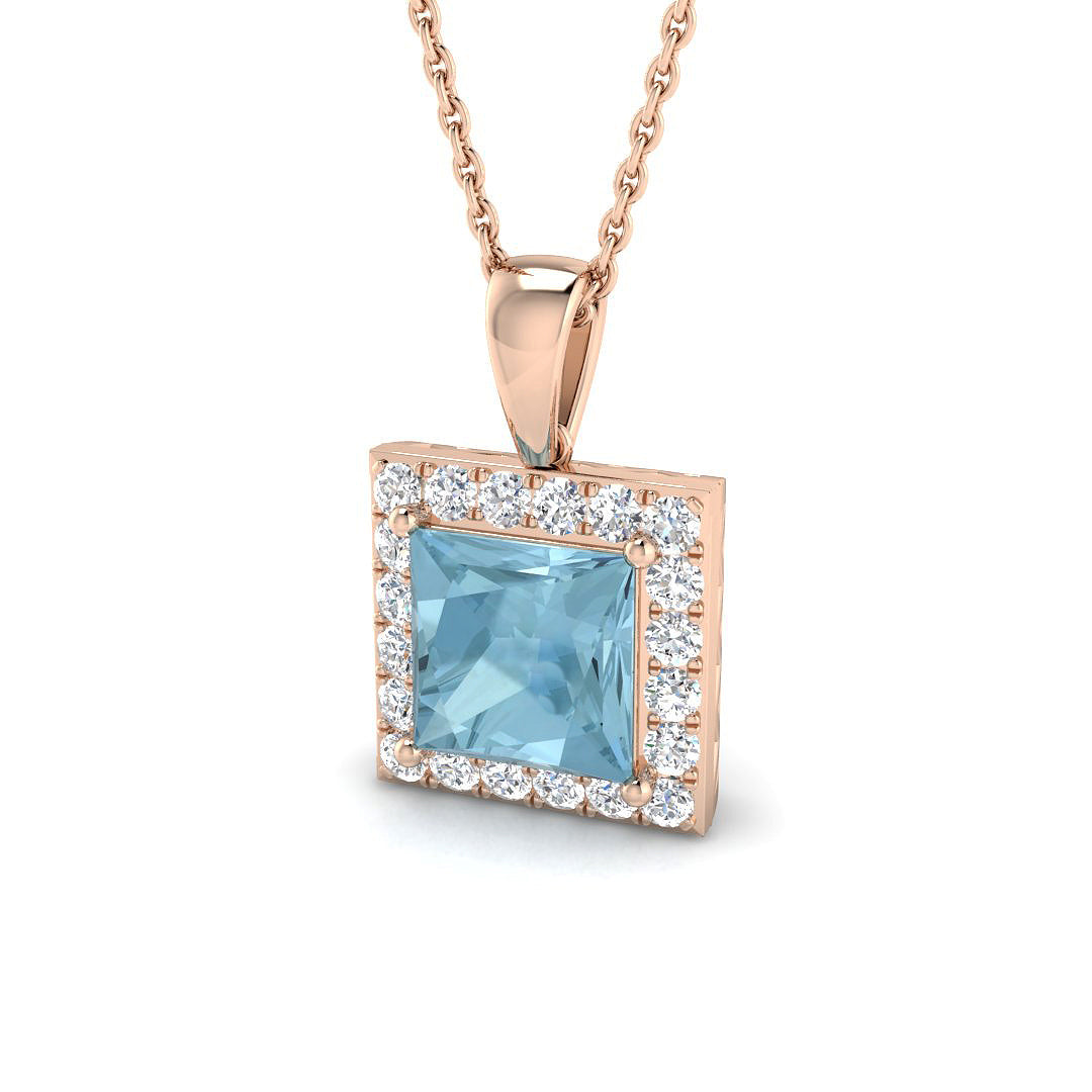 Emily Aquamarine Pendant 1.75ct Gold (Without Chain )