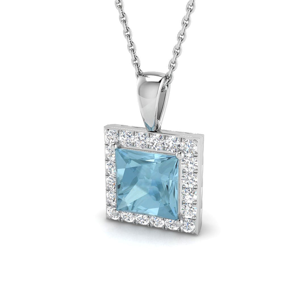 Emily Aquamarine Pendant 1.75ct Gold (Without Chain )