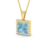 Emily Aquamarine Pendant 1.75ct Gold (Without Chain )