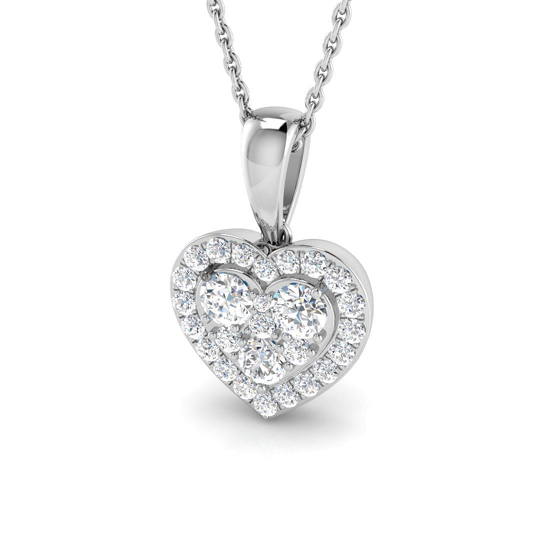 Violet Heart Pendant 0.5ct Diamond  Gold (Without Chain )