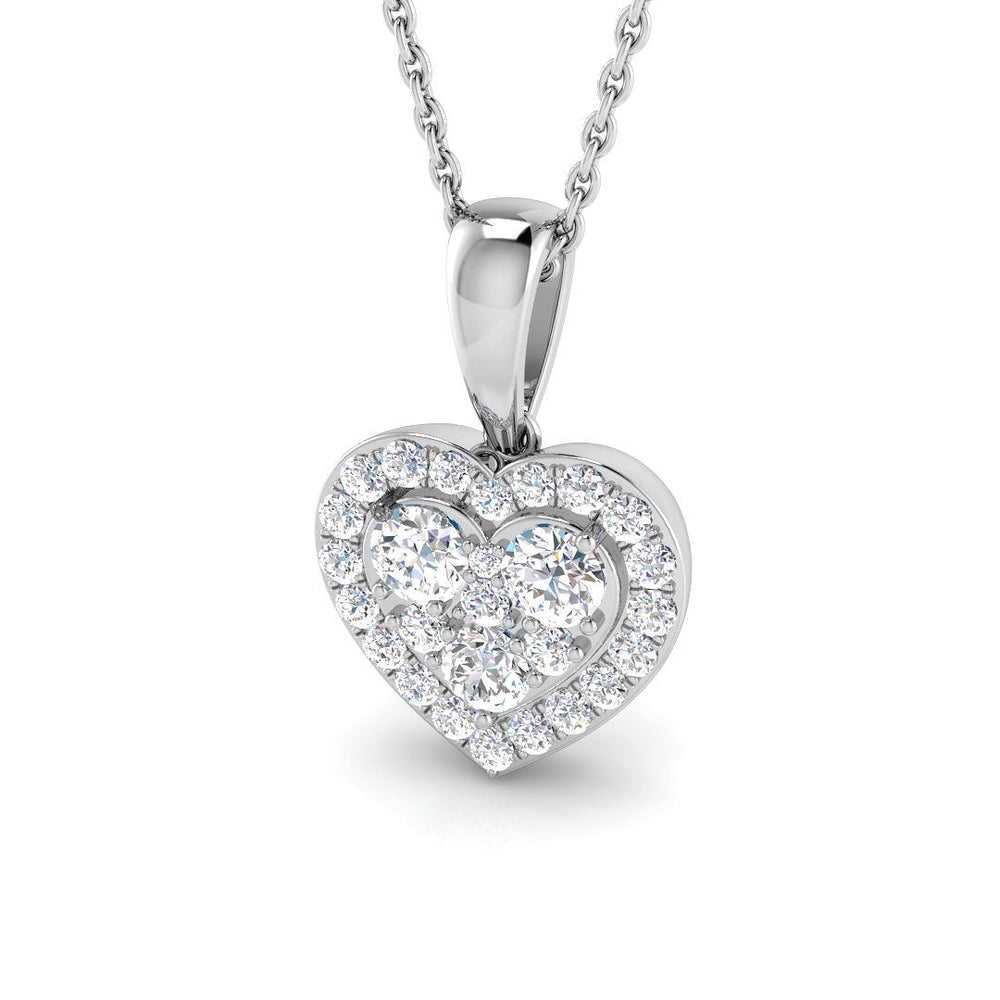 Violet Heart Pendant 0.5ct Diamond  Gold (Without Chain )