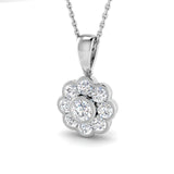 9ct White Gold 1.03ct Lab Grown Diamond Vintage Pendant