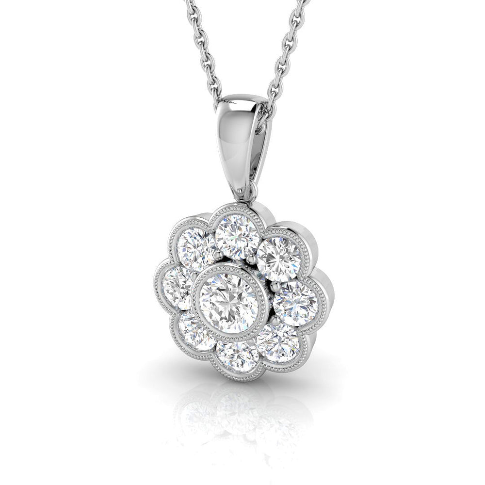 Barky Vintage Diamond Pendant 0.75ct to 1ct Gold (Without Chain )