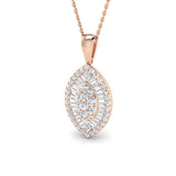 Basil Baguette Brilliant Pendant 1ct to 2.5ct  Gold(Without Chain )