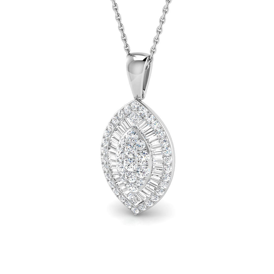 Basil Baguette Brilliant Pendant 1ct to 2.5ct  Gold(Without Chain )