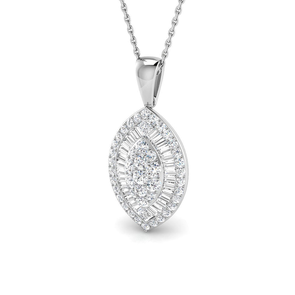 Basil Baguette Brilliant Pendant 1ct to 2.5ct  Gold(Without Chain )