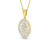 Basil Baguette Brilliant Pendant 1ct to 2.5ct  Gold(Without Chain )
