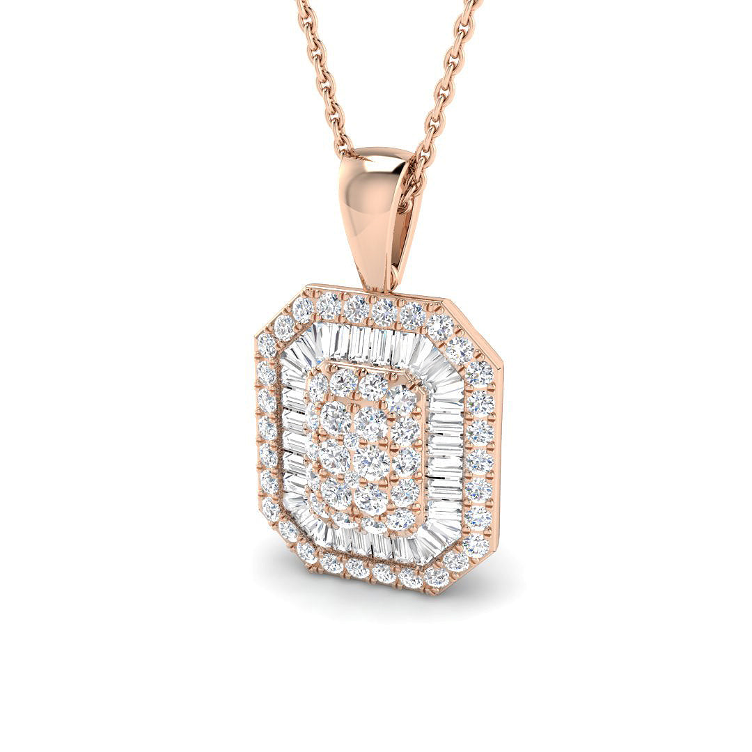 Caeca Baguette Brilliant Pendant 1ct  Gold(Without Chain )