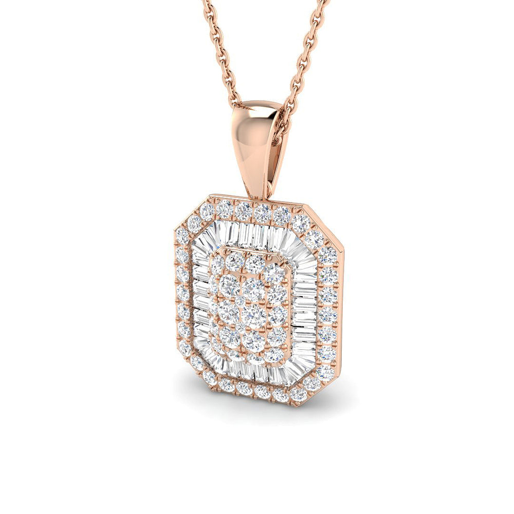 Caeca Baguette Brilliant Pendant 1ct  Gold(Without Chain )
