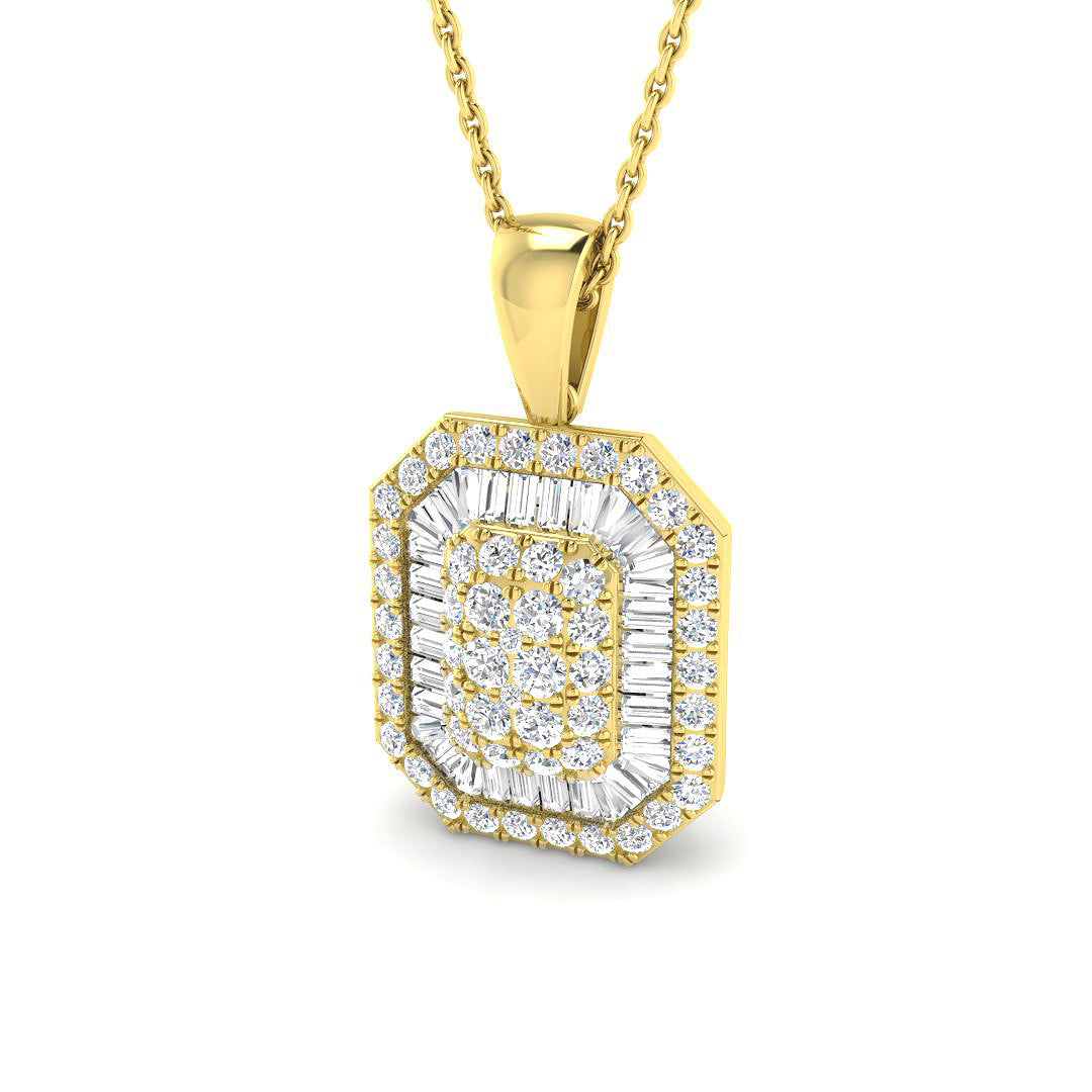 Caeca Baguette Brilliant Pendant 1ct  Gold(Without Chain )