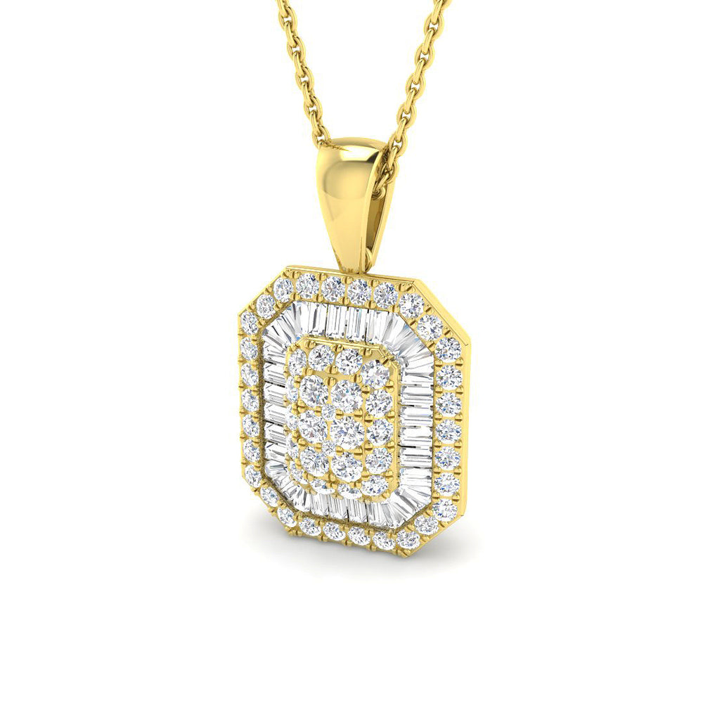 Caeca Baguette Brilliant Pendant 1ct  Gold(Without Chain )