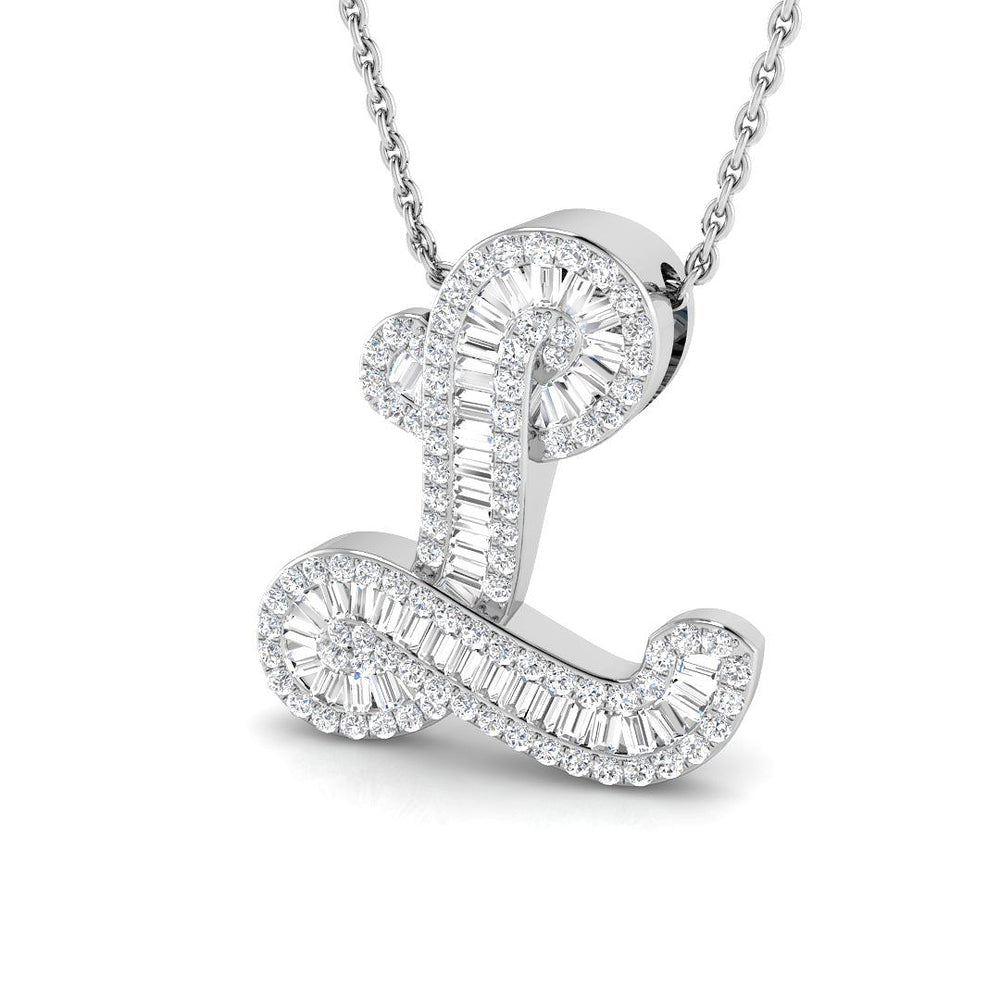 Oscar Diamond Initial Pendant 0.5ct Gold  A to Z(Without Chain )