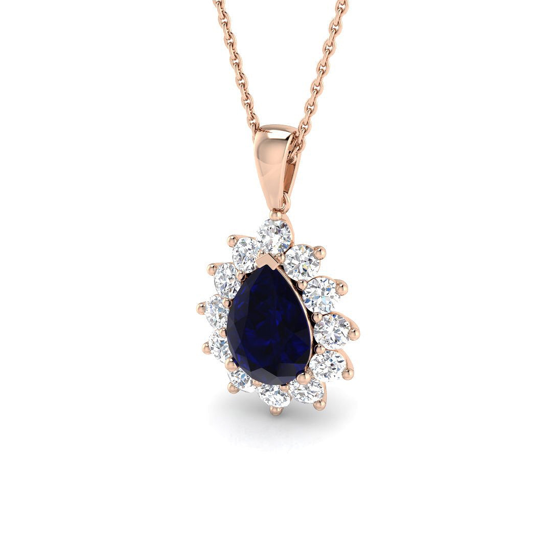 Ellen Gemstone Pendant 1ct to 3.5ct Gold (Without Chain )