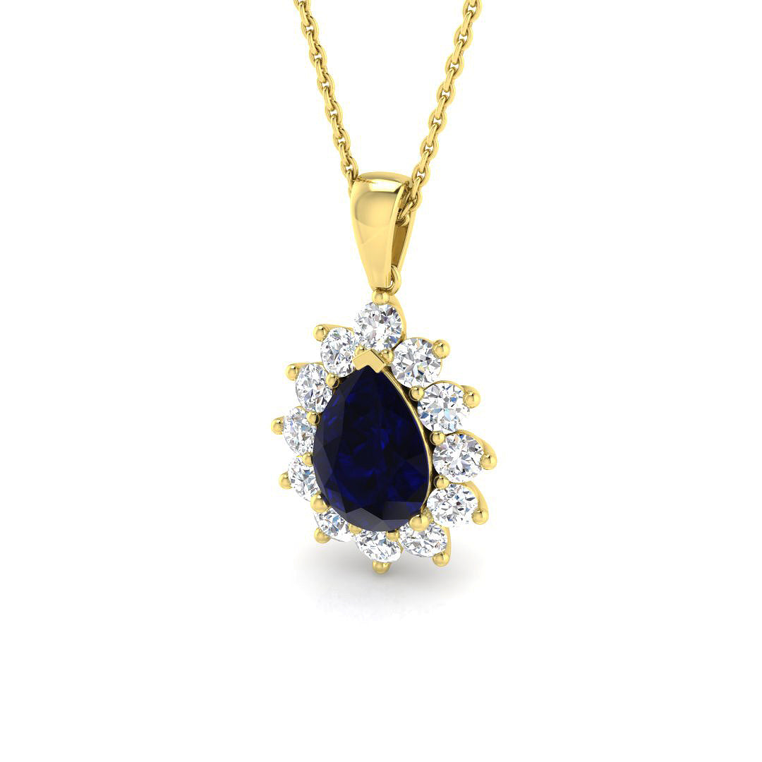 Ellen Gemstone Pendant 1ct to 3.5ct Gold (Without Chain )