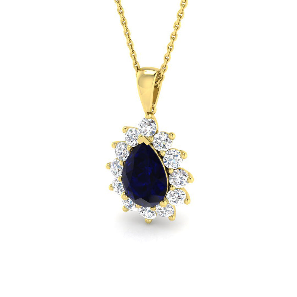 Ellen Gemstone Pendant 1ct to 3.5ct Gold (Without Chain )