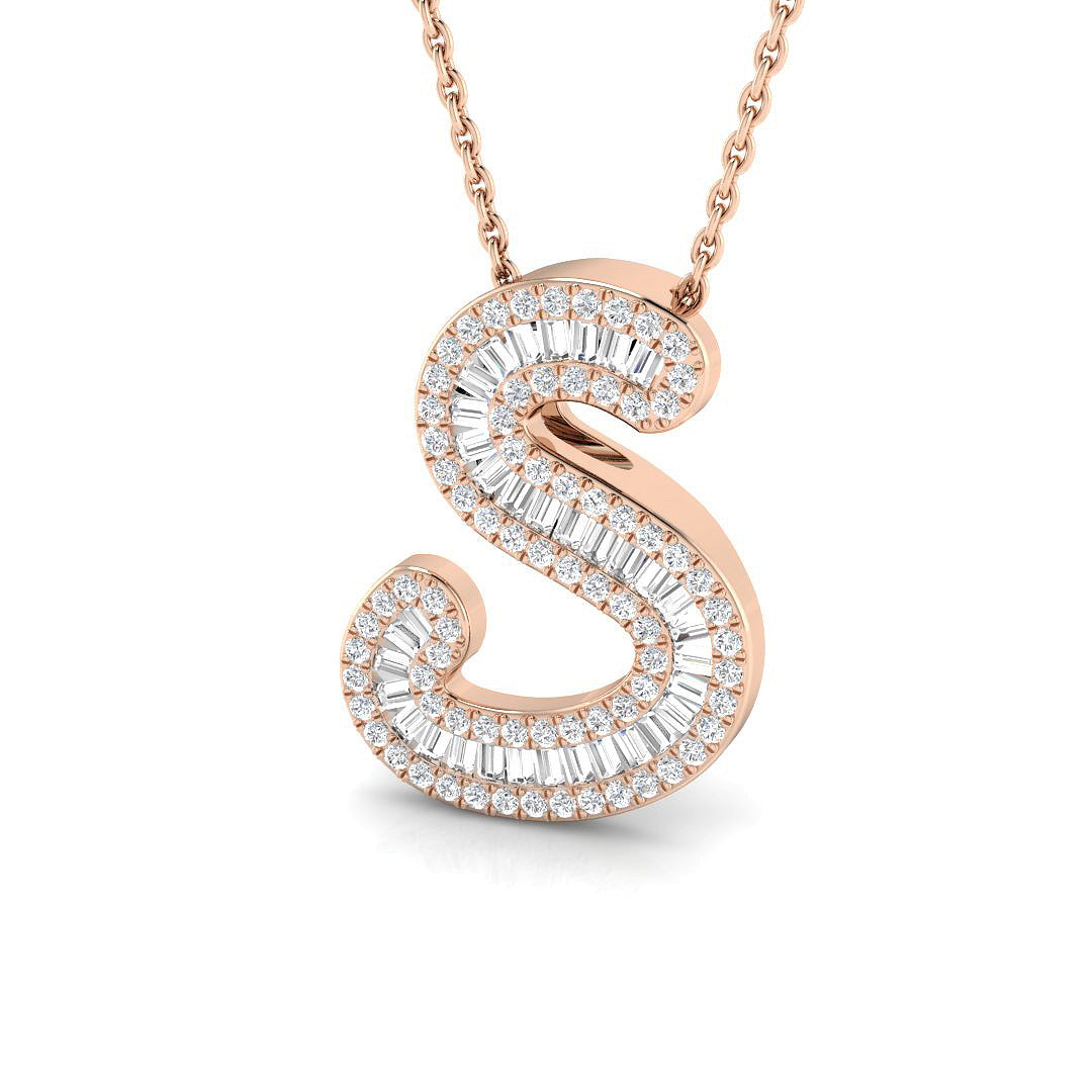 Barmy Diamond Initials Pendant 0.5ct Gold  A to Z(Without Chain )
