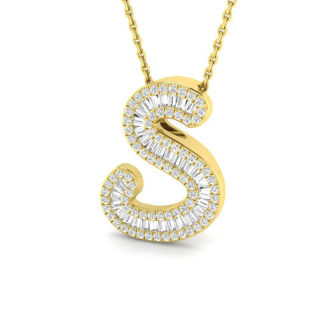 Barmy Diamond Initials Pendant 0.5ct Gold  A to Z(Without Chain )