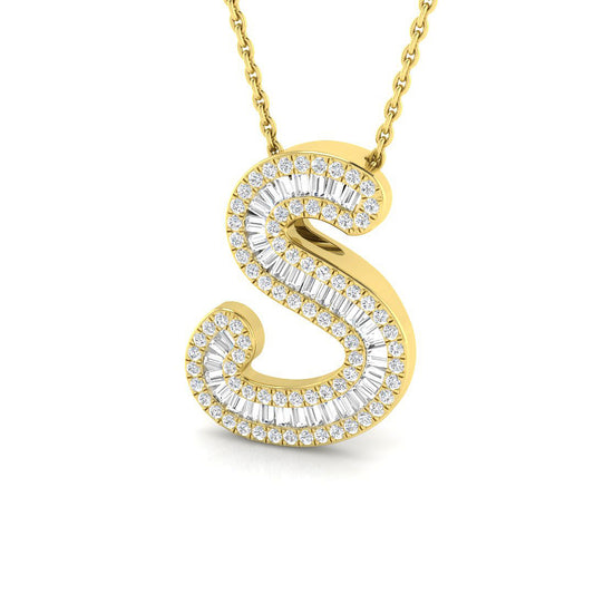 Barmy Diamond Initials Pendant 0.5ct Gold  A to Z(Without Chain )