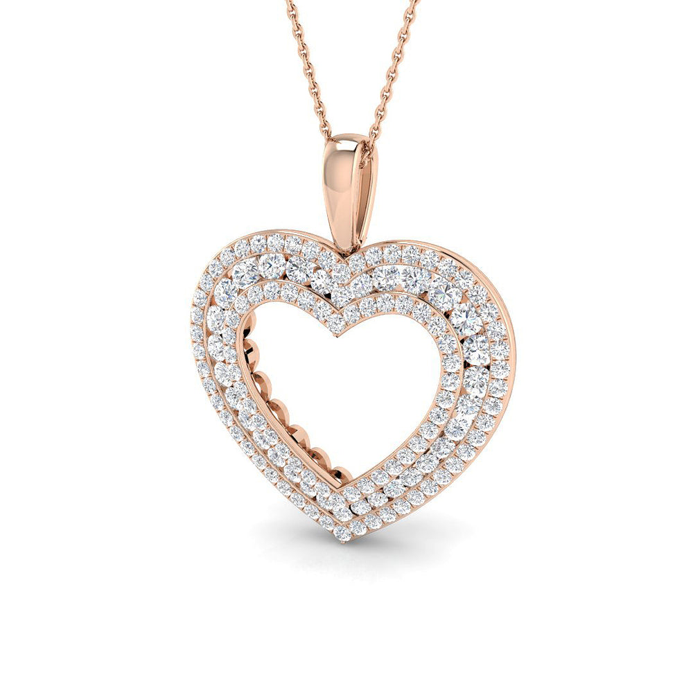 Grace Heart Pendant Diamond Necklace 2ct to 3ct Gold (Without Chain )