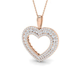Grace Heart Pendant Diamond Necklace 2ct to 3ct Gold (Without Chain )