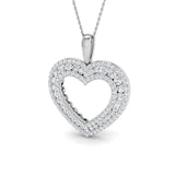 Grace Heart Pendant Diamond Necklace 2ct to 3ct Gold (Without Chain )