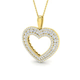Grace Heart Pendant Diamond Necklace 2ct to 3ct Gold (Without Chain )