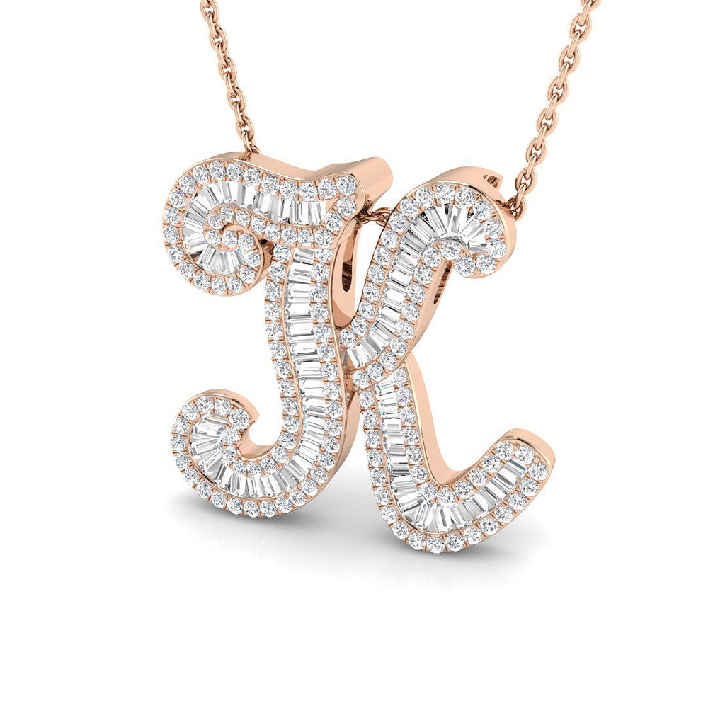Owen Initials Pendant Diamond Necklace 0.75ct Gold  A to Z(Without Chain )