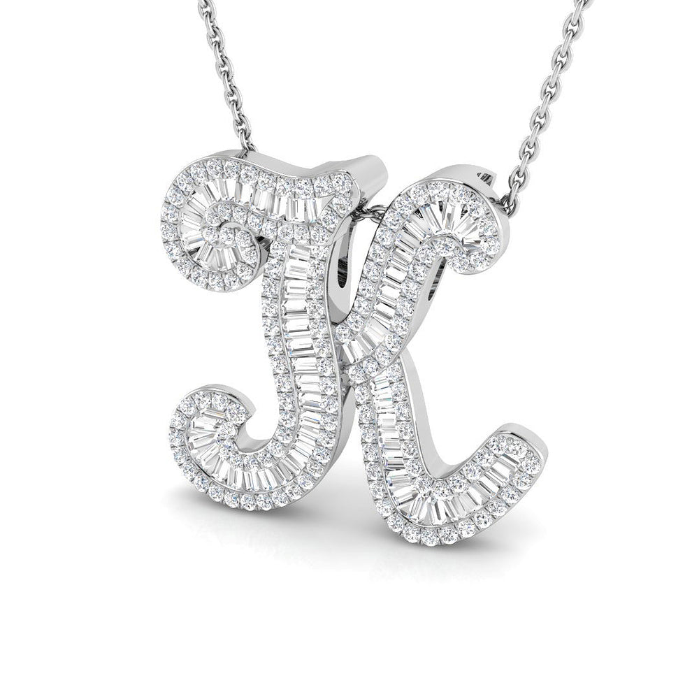 Owen Initials Pendant Diamond Necklace 0.75ct Gold  A to Z(Without Chain )