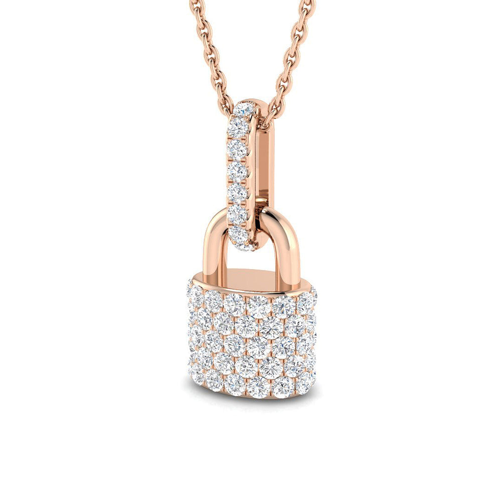 Holly Diamond Pendant Padlock 0.75ct Gold (Without Chain )
