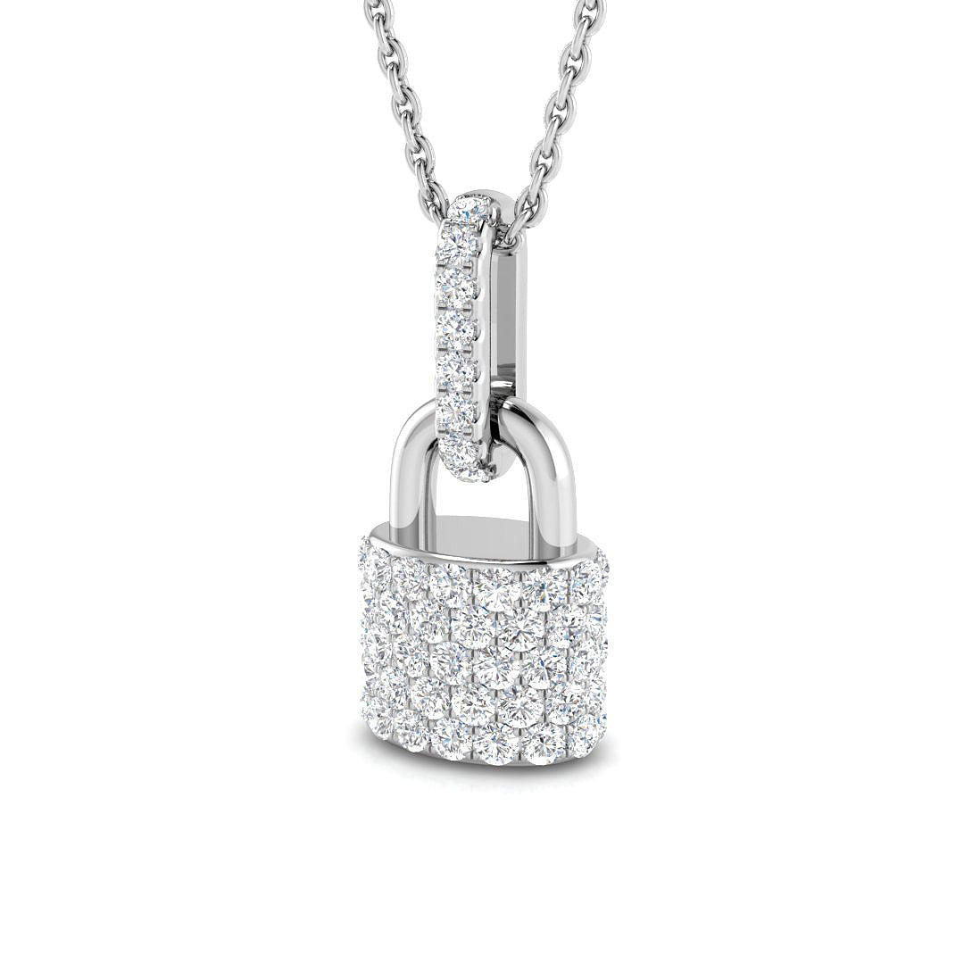 Holly Diamond Pendant Padlock 0.75ct Gold (Without Chain )