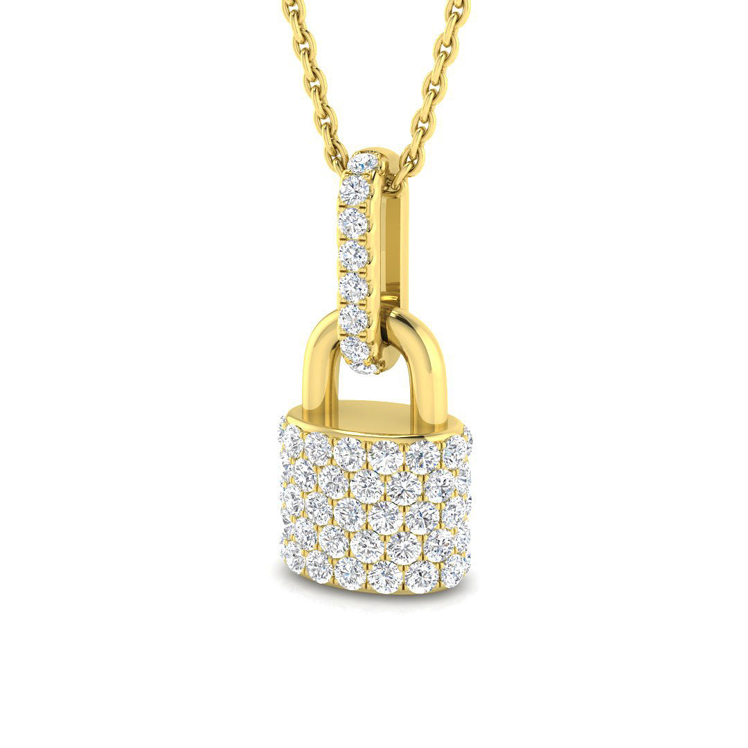 Holly Diamond Pendant Padlock 0.75ct Gold (Without Chain )
