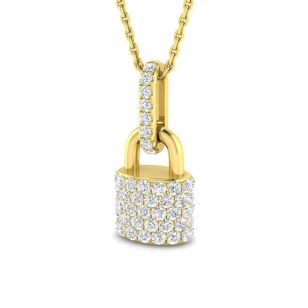 Holly Diamond Pendant Padlock 0.75ct Gold (Without Chain )