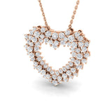 Yarrow Heart Pendant Diamond  1ct to 4.5ct Gold (Without Chain )